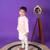 boys pink embroidered jacket kurta pant set