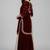 Women straight deep marron velvet embroidery kurta set