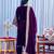 Women straight deep plum velvet embroidery kurta set