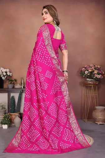 Pink Color Saree Zari Weaving Dola Silk blend Saree