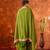 Women straight olive green velvet embroidery kurta set