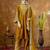 Women straight musturd gold velvet embroidery kurta set