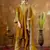 Women straight musturd gold velvet embroidery kurta set