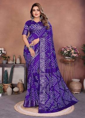Purple Color Saree Zari Weaving Dola Silk Blend Saree 2