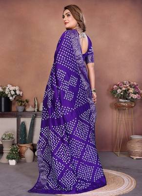 Purple Color Saree Zari Weaving Dola Silk Blend Saree 4