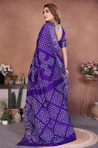 Purple Color Saree Zari Weaving Dola Silk Blend Saree