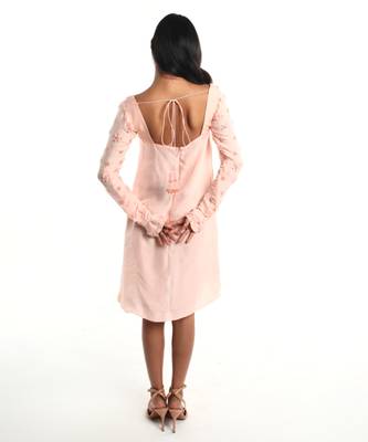 Baby pink chiffon dress 4
