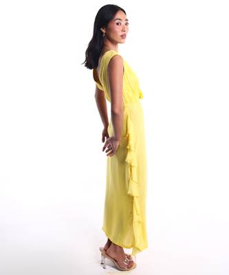Yellow chiffon dress 2