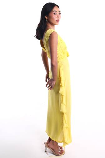 Yellow chiffon dress