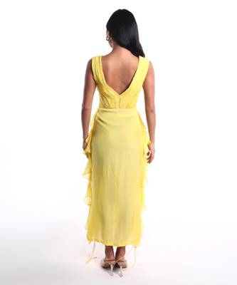 Yellow chiffon dress 3
