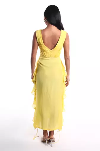 Yellow chiffon dress