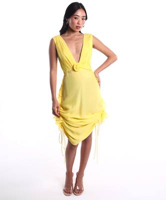 Yellow chiffon dress 1