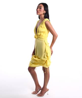 Yellow chiffon dress 4