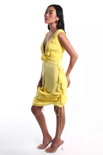 Yellow chiffon dress