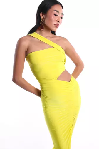 Yellow lycra dress