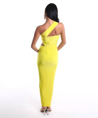 Yellow lycra dress 3