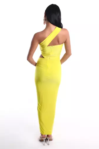 Yellow lycra dress