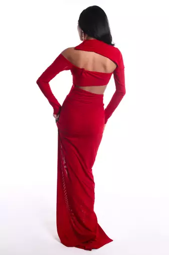 Red lycra dress