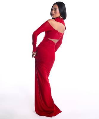 Red lycra dress 3