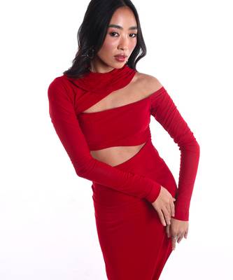 Red lycra dress 4