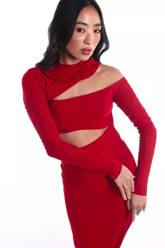 Red lycra dress