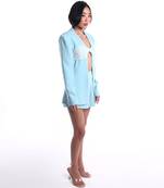 Sky-blue lycra co ord set