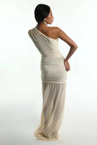 Off white net dress