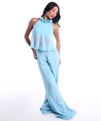Sky blue chiffon dress 4