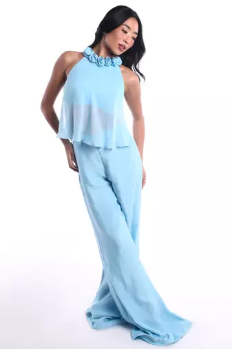 Sky blue chiffon dress