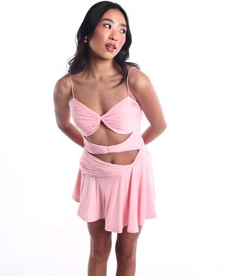 Pink lycra dress 4