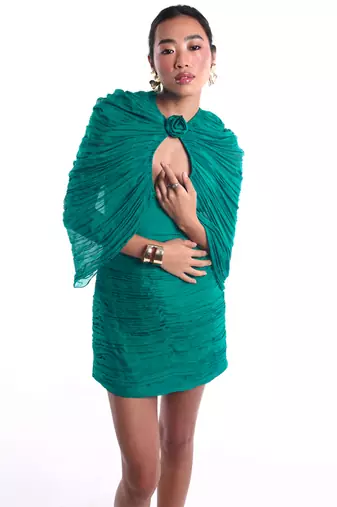 Aqua blue chiffon dress
