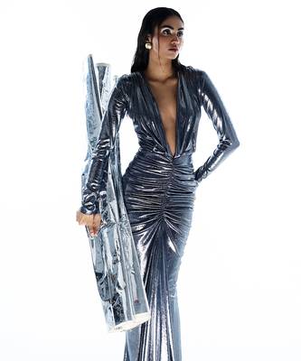 Silver lycra dress 2