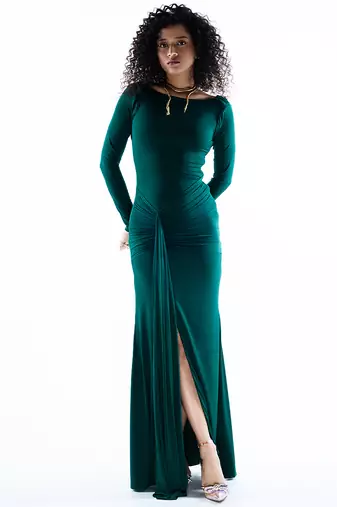 Green lycra dress