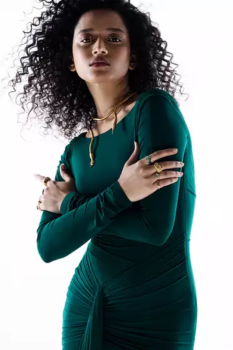 Green lycra dress