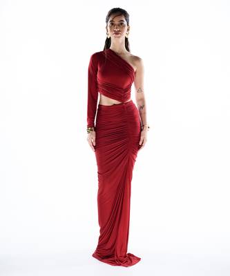 Red lycra dress 1