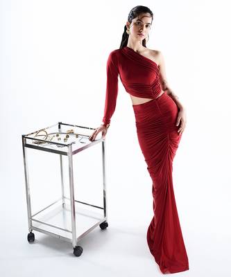 Red lycra dress 5