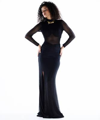 Black net dress 2