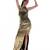 Gold plain crepe dress