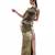 Gold plain crepe dress