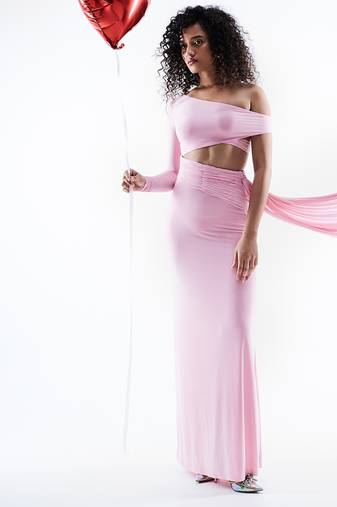 Baby pink lycra dress