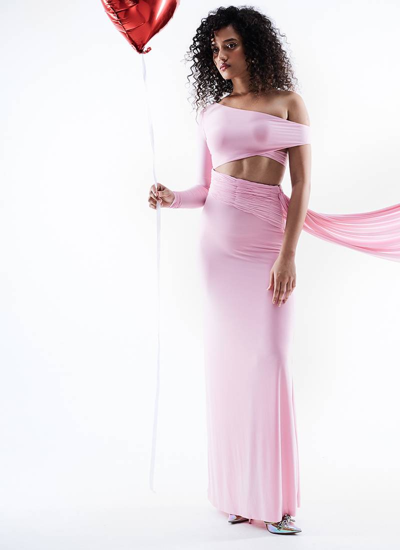 Baby pink lycra dress