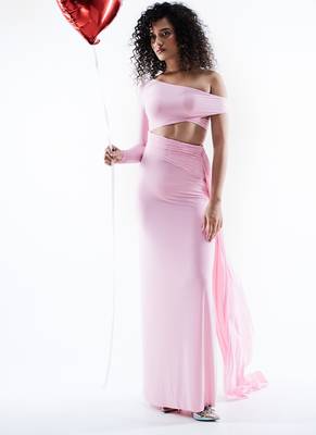 Baby pink lycra dress 2