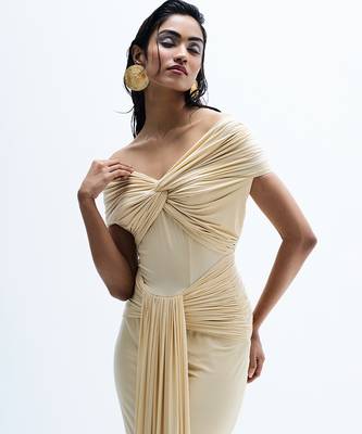 Beige lycra dress 2