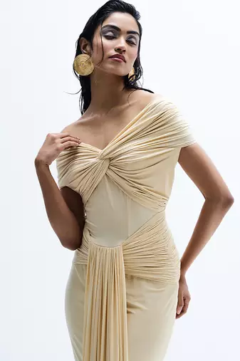 Beige lycra dress