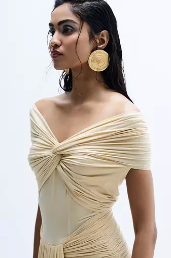 Beige lycra dress