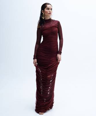 Maroon net dress 3