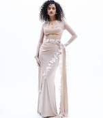 Beige lycra skirt set