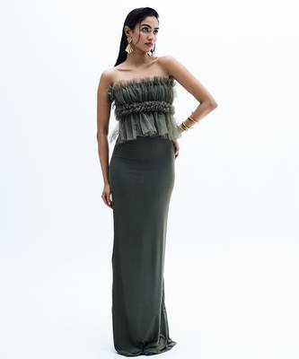 Grey crepe dress 1