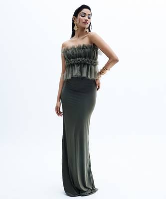 Grey crepe dress 3