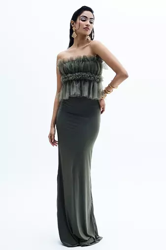 Grey crepe dress